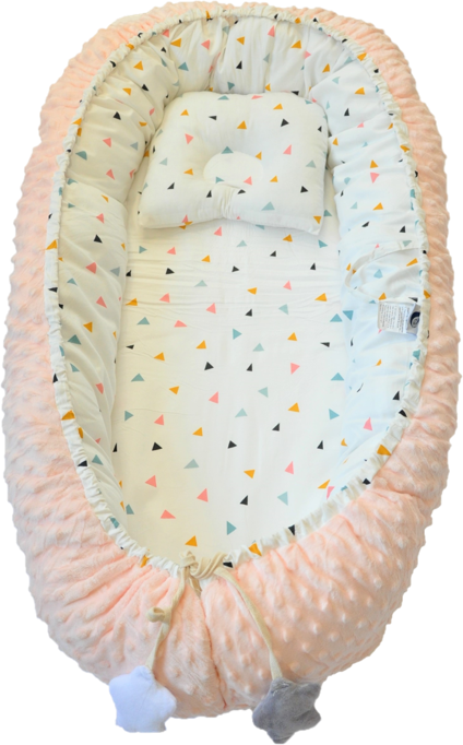 Baby Lounger, Nest, Breathable Minkydot Peach