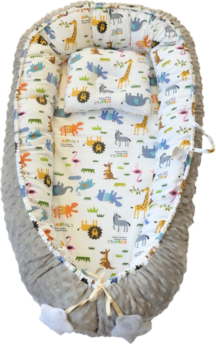 Baby Lounger, Nest, Breathable Minkydot Blue